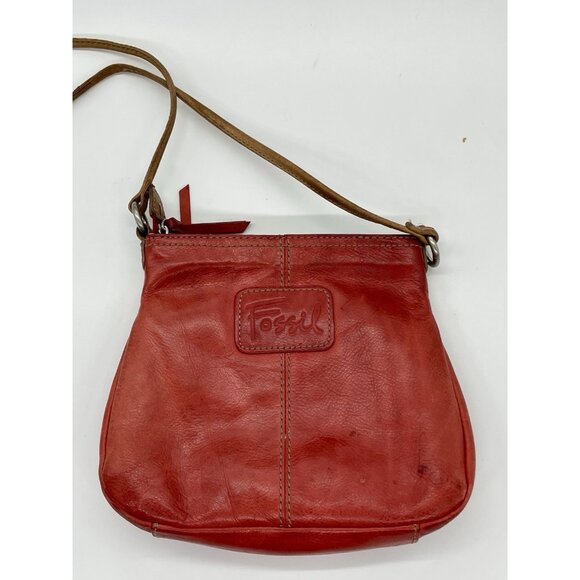 FOSSIL‎ Fiona Crossbody Bag Purse Red Blue Floral Boho Casual Leather Hippie Y2K - Picture 4 of 6